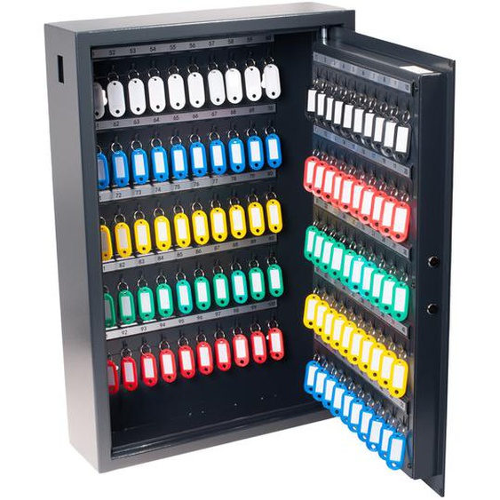 Pavo Armoire à clés haute sécurité en acier serrure à combinaison électronique - capacité 100 clés - Gris anthracite