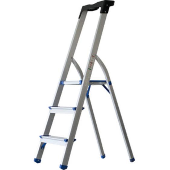 PAVO Echelle repliable, 5 niveaux, argent/bleu