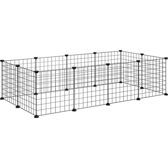 PawHut Cage parc enclos pour animaux domestiques L 106 x l 73 x H 36 cm bords arrondis fil métallique noir