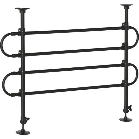 PawHut Grille de séparation pour chien universel, barrière de sécurité extensible pour animaux de compagnie, réglable largeur: 87-135 cm hauteur: 60-105 cm, pour usage universel, en acier noir