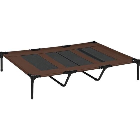 Pawhut - Lit sur pieds xxl pour chien chat lit de camp animal lit surélevé Oxford textilène micro-perforé dim. 122L x 92l x 23H cm marron clair