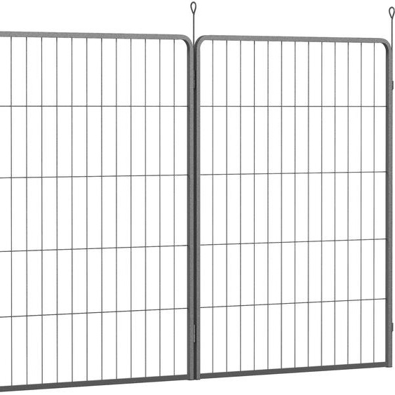 PawHut Lot de 2 extensions 2 panneaux de clôture pour chiens pour enclos, 80 x 100 cm Clôture pour chiots en acier, pour petits à grands chiens Noir