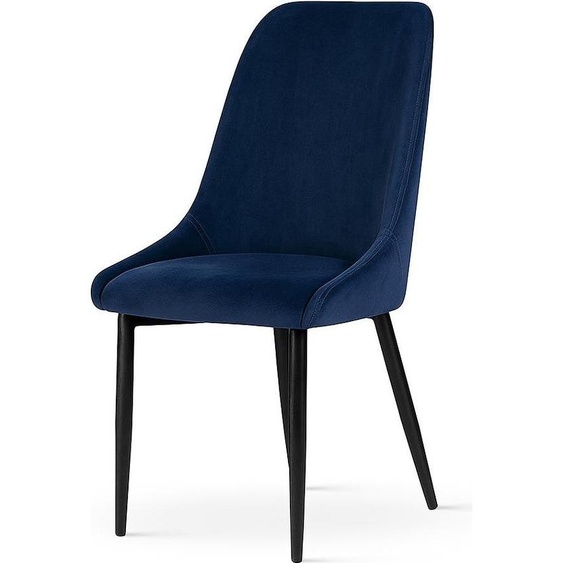 PAWS MÖBEL FEBE CHAISE bleu marine scandinave moderne rembourrée chaise loft à haut dossier 95x49x59