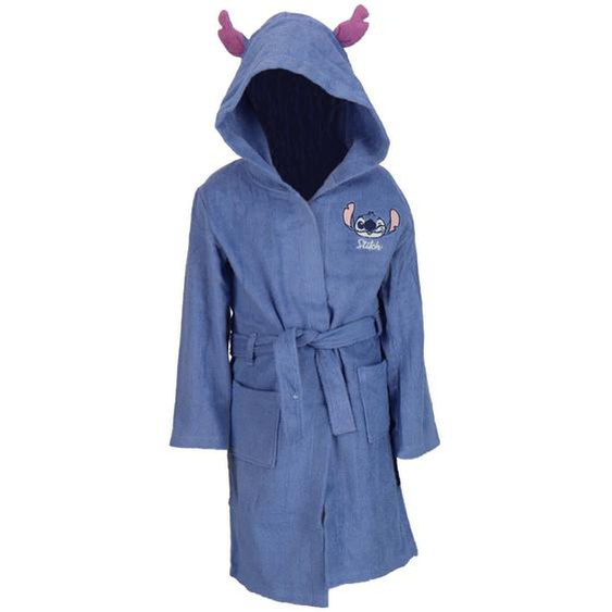 Peignoir À Capuche Disney Stitch Coton Matière Serviette Bleu