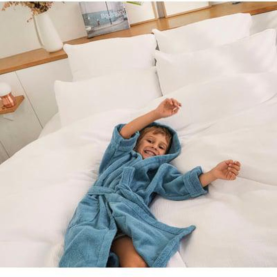 Peignoir à capuche enfant 100% Coton BIO, DOUCEUR NATURE