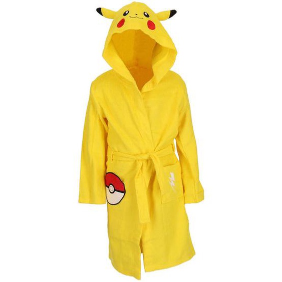 Peignoir À Capuche Pokémon Pikachu Coton Matière Serviette Jaune