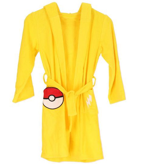 Peignoir À Capuche Pokémon Pikachu Coton Matière Serviette Jaune