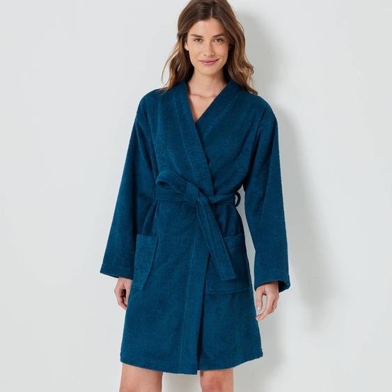 Peignoir Court Adulte Col Kimono Éponge Bouclette - Colombine