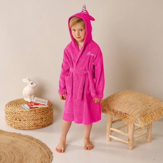 Peignoir De Bain Enfant Personnalisable Licorne À Capuche - Colombine des petits