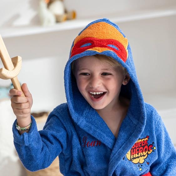 Peignoir De Bain Enfant Personnalisable Super-héros À Capuche - Colombine des petits