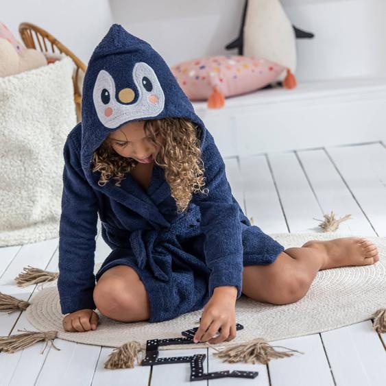 Peignoir de bain enfant Pingouin à capuche -