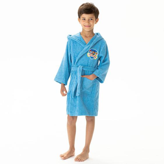 Peignoir Enfant À Capuche 100% Coton, Pat Patrouille Team Bleu
