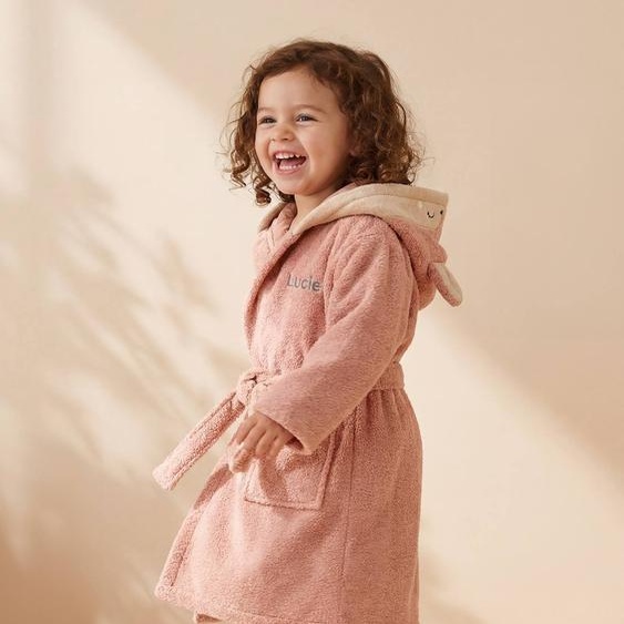 Peignoir enfant Biche personnalisable terracotta