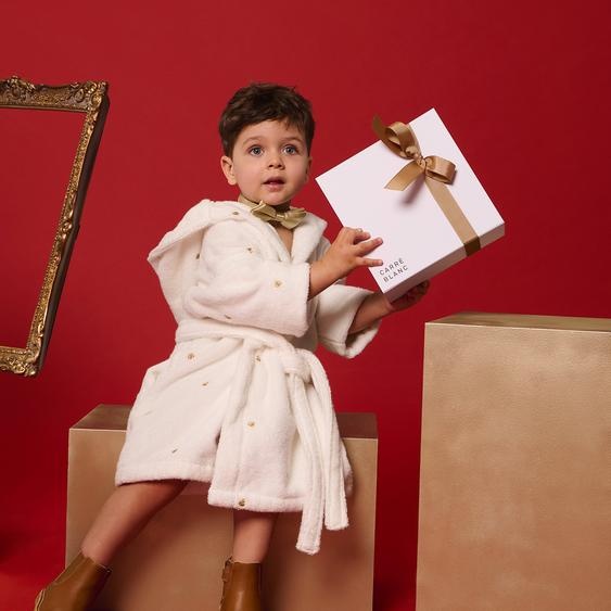 Peignoir enfant coton Zéphire ivoire coeur