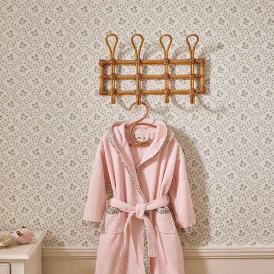 Peignoir Enfant En Éponge Et Tissu Liberty Rose Clair Uni