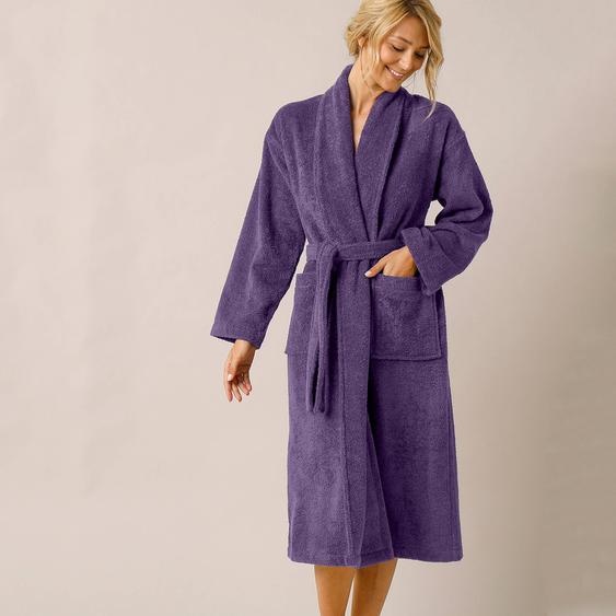 Peignoir mixte adulte col châle éponge bouclette - 42/44 - Violet - Colombine