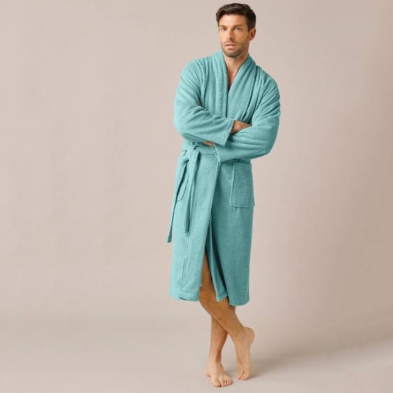 Peignoir mixte adulte col châle éponge bouclette - 50/52 - Vert - Colombine