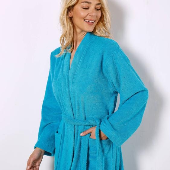 Peignoir Mixte Adulte Col Kimono Éponge Bouclette - Colombine