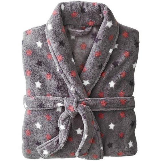 Peignoir polaire toucher peluche manches longues, longueur 115 cm -