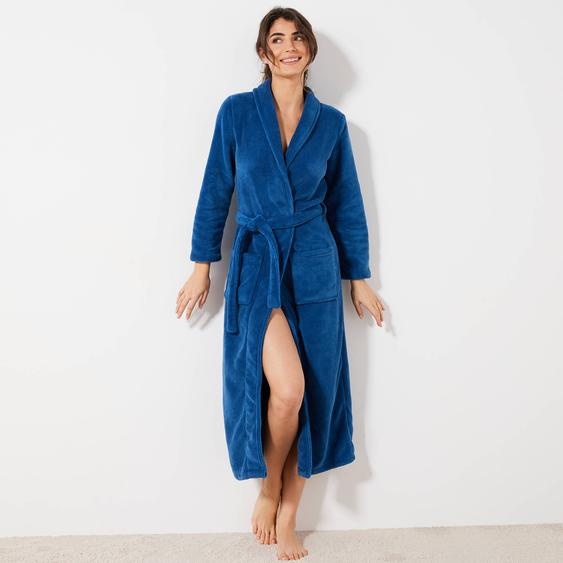 Peignoir polaire toucher peluche manches longues, longueur 130 cm  -