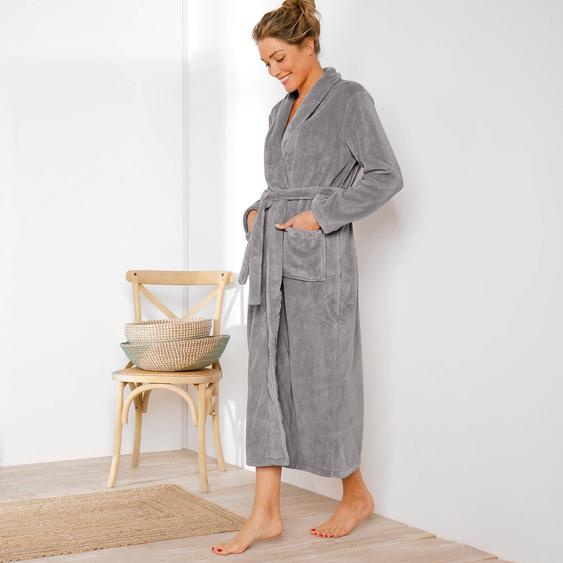 Peignoir polaire toucher peluche manches longues, longueur 130 cm  -