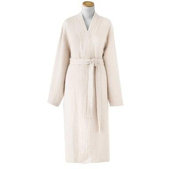 Peignoir uni en gaze de coton, BONHEUR