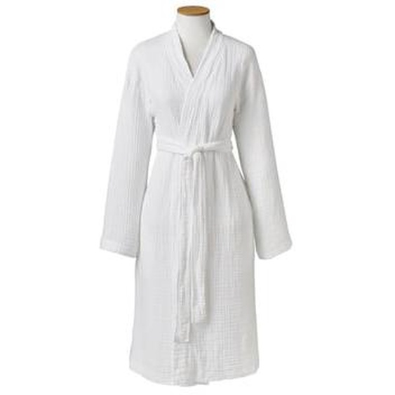 Peignoir uni en gaze de coton, BONHEUR