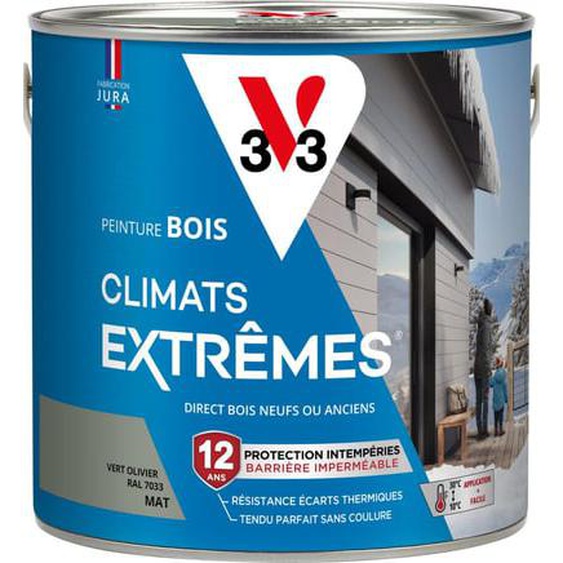Peinture Bois Climats Extrêmes® Mat vert olivier 2 L