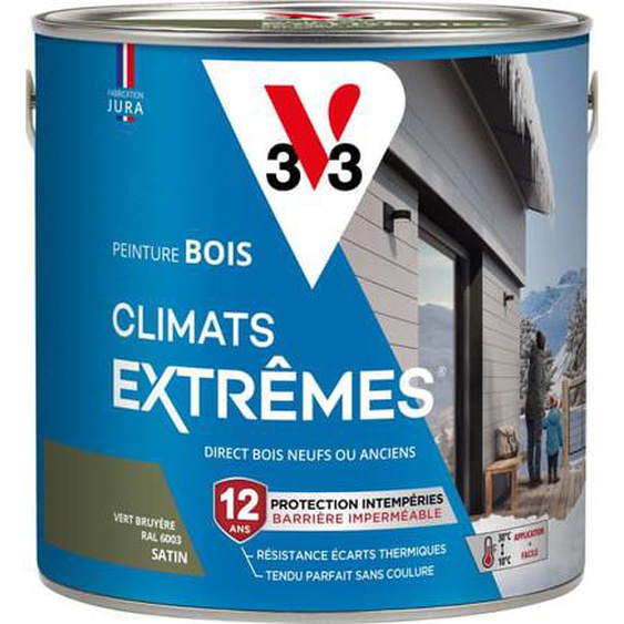 Peinture Bois Climats Extrêmes® Satin vert bruyere 2 L