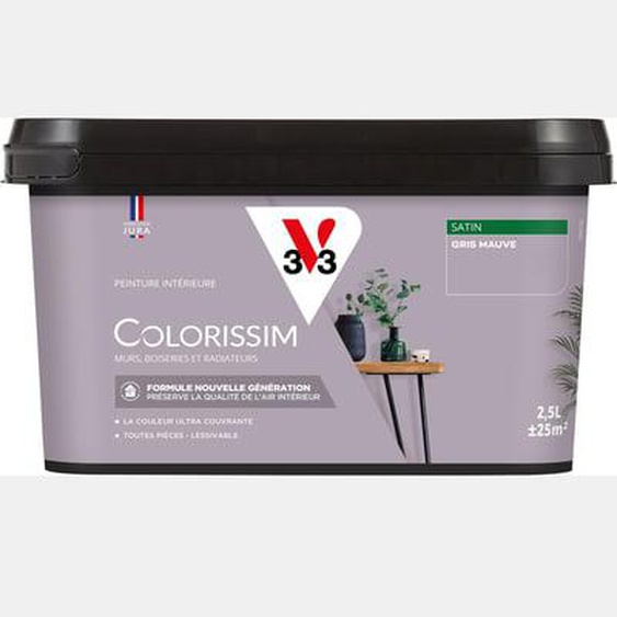 Peinture intérieure Colorissim Satin Argile kaki 2,5L