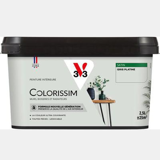 Peinture intérieure Colorissim Satin Argile kaki 2,5L