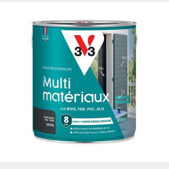 Peinture Multi-Matériaux Satin rouge basque 2,5 L