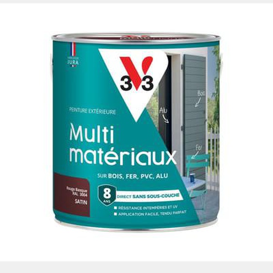 Peinture Multi-Matériaux Satin rouge basque 2,5 L