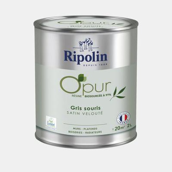 Peinture OPur murs, plafonds et radiateurs  satin velouté gris souris 2 l