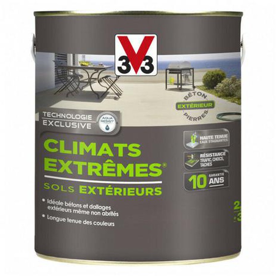 Peinture sols extérieurs Climat Extrême satin 2,5L (teinte au choix) V33 - Teinte: carbone