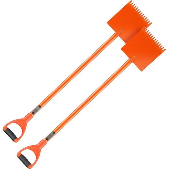 Pelle à bardeaux - Kit de 2 extracteurs de bardeaux - Avec poignée en D - Acier trempé C45 - Léger - Enlève les bardeaux et les clous - Orange