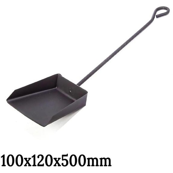 Pelle à cendres pour cheminée - Grande pelle à cendres - En fer - 100 × 120 × 500 mm - Pour bois, charbon et foyers