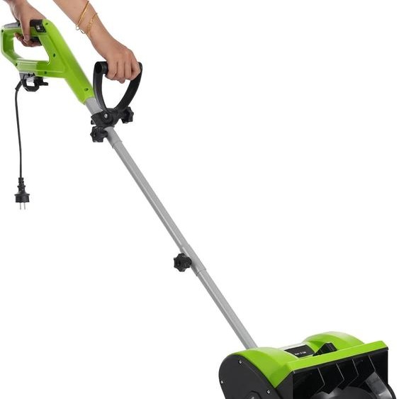 Pelle à neige électrique - Appareil manuel - 1200 W - 220 V 50 Hz - Largeur de déblaiement 30 cm - Hauteur de ramassage 15 cm - Vert