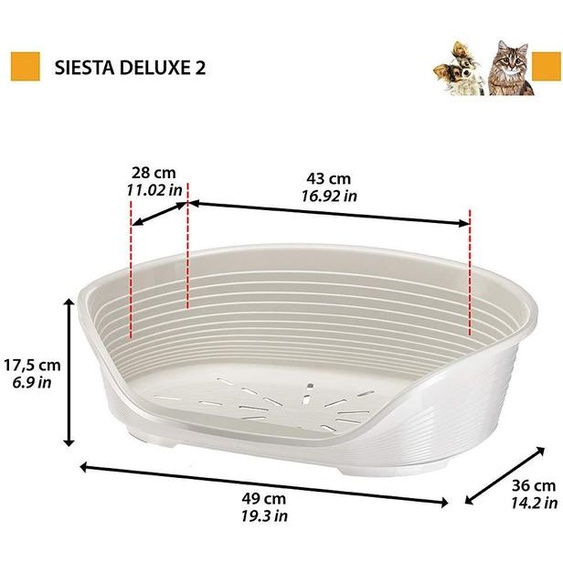 Pellet plastique SIESTA DLX 2 noir 49x36x17,5cm FP 1pc