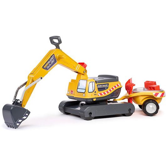 Pelleteuse Super Builder Entièrement Articulée Avec Remorque Avec Tamis Et Jeux De Sable Jaune