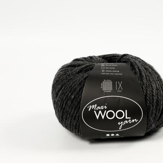 Pelote wool laine et acrylique anthracite 125m 100gr