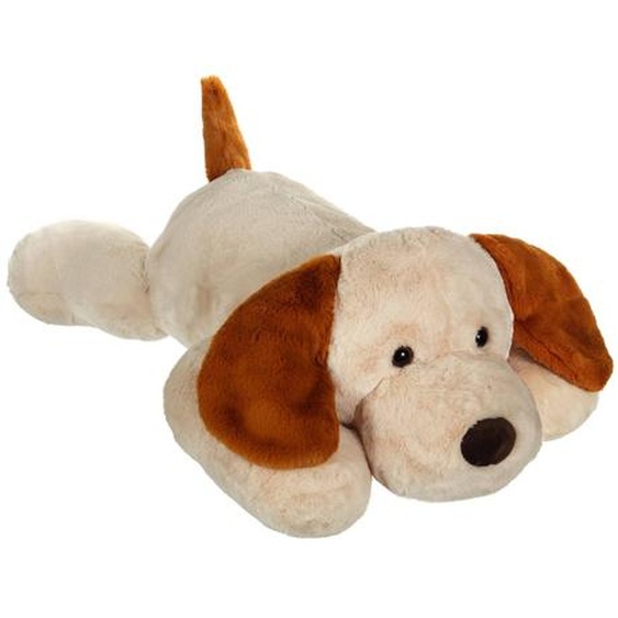 Peluche Chien Allongé Douceur 75 Cm Marron