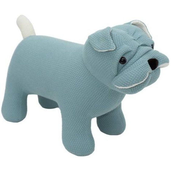 Peluche Chien Bulldog En Coton Blue-green