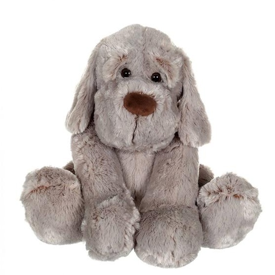 Peluche - Chien Flatoutou Blanc - 50 Cm Gris