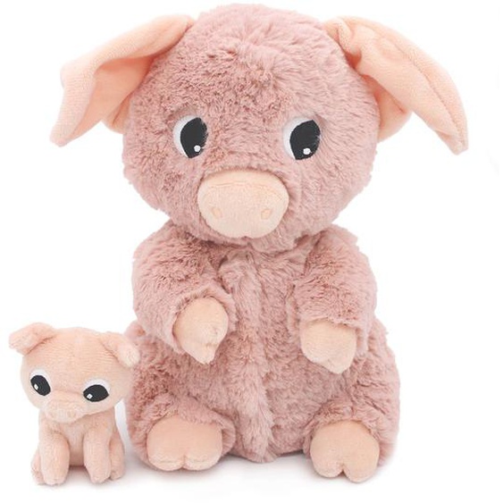 Peluche Cochon Maman Et Son Bébé Rose Rose