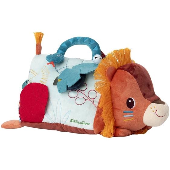 Peluche D’activités Bébé Avec Miroir Et Textures – Jouet D’éveil Sensoriel, Dès 3 Mois Orange, Jaune, Bleu