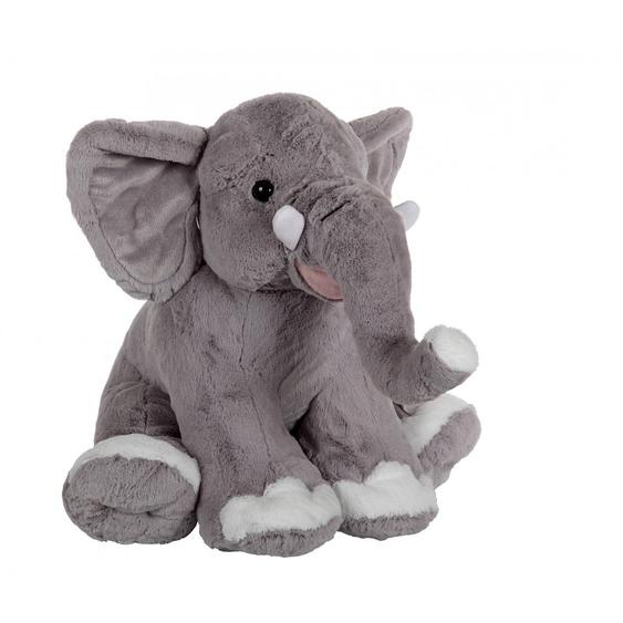 Peluche - Éléphant Assis - 50 Cm Gris