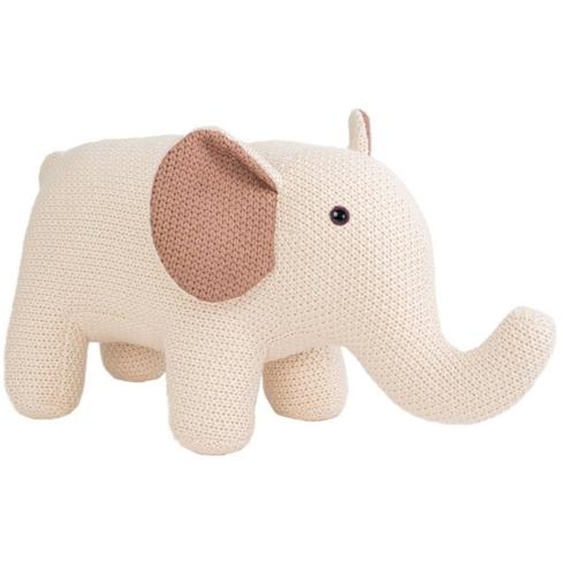 Peluche Éléphant Mini En Coton Beige And Brown