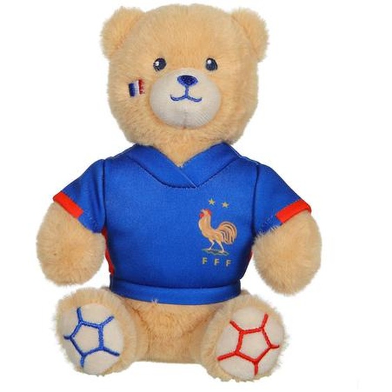 Peluche Fff Equipe De France De Football - Ours Maillot 15 Cm Rouge