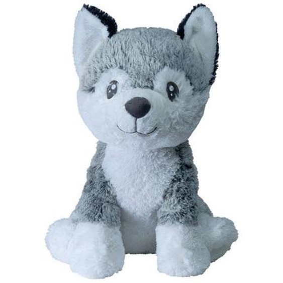 Peluche Géante Chien Husky Kodi - Made In France Gris Et Blanc